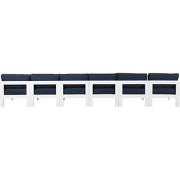 Meridian Nizuc Navy Water Resistant Fabric Outdoor Patio Modular Sofa