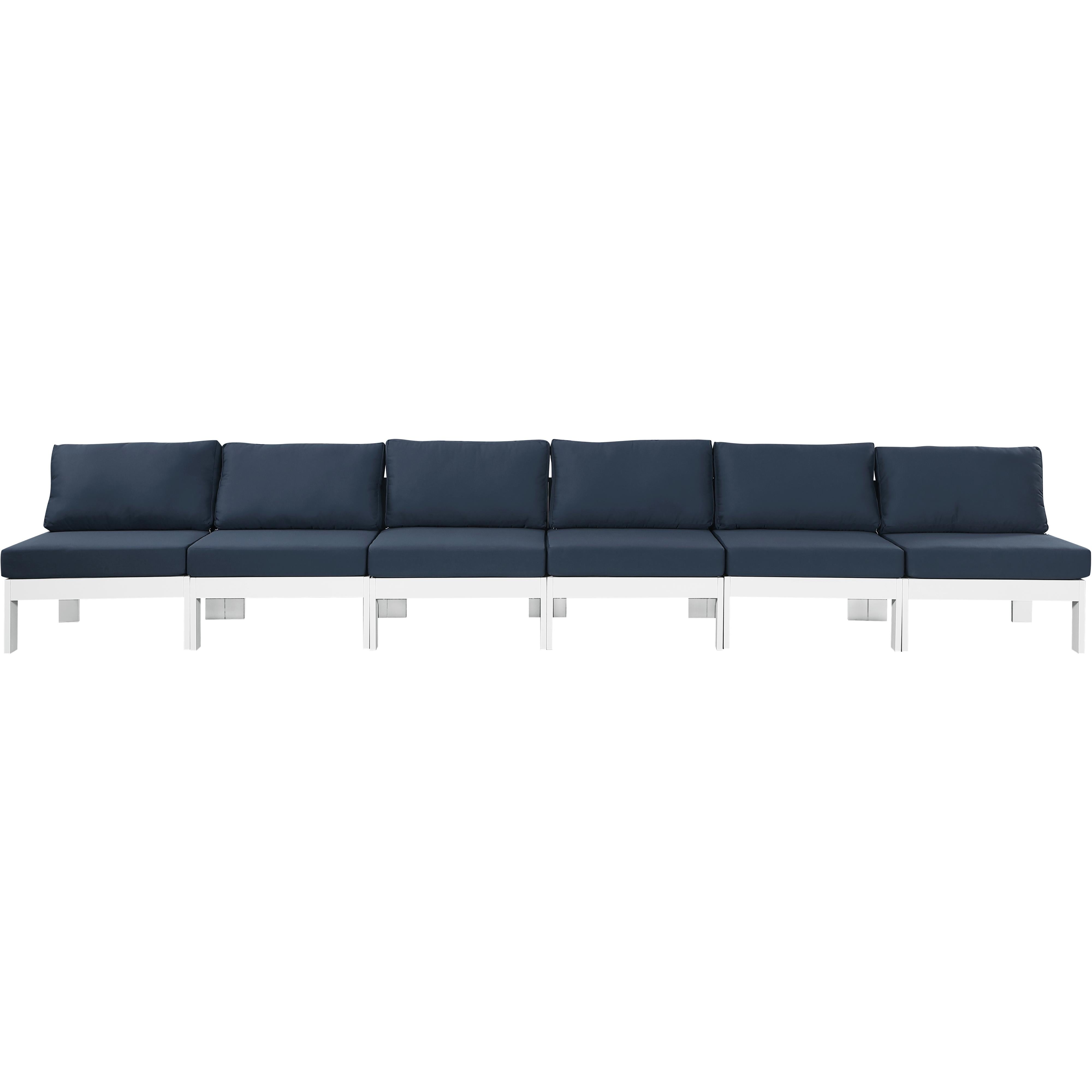 Meridian Nizuc Navy Water Resistant Fabric Outdoor Patio Modular Sofa