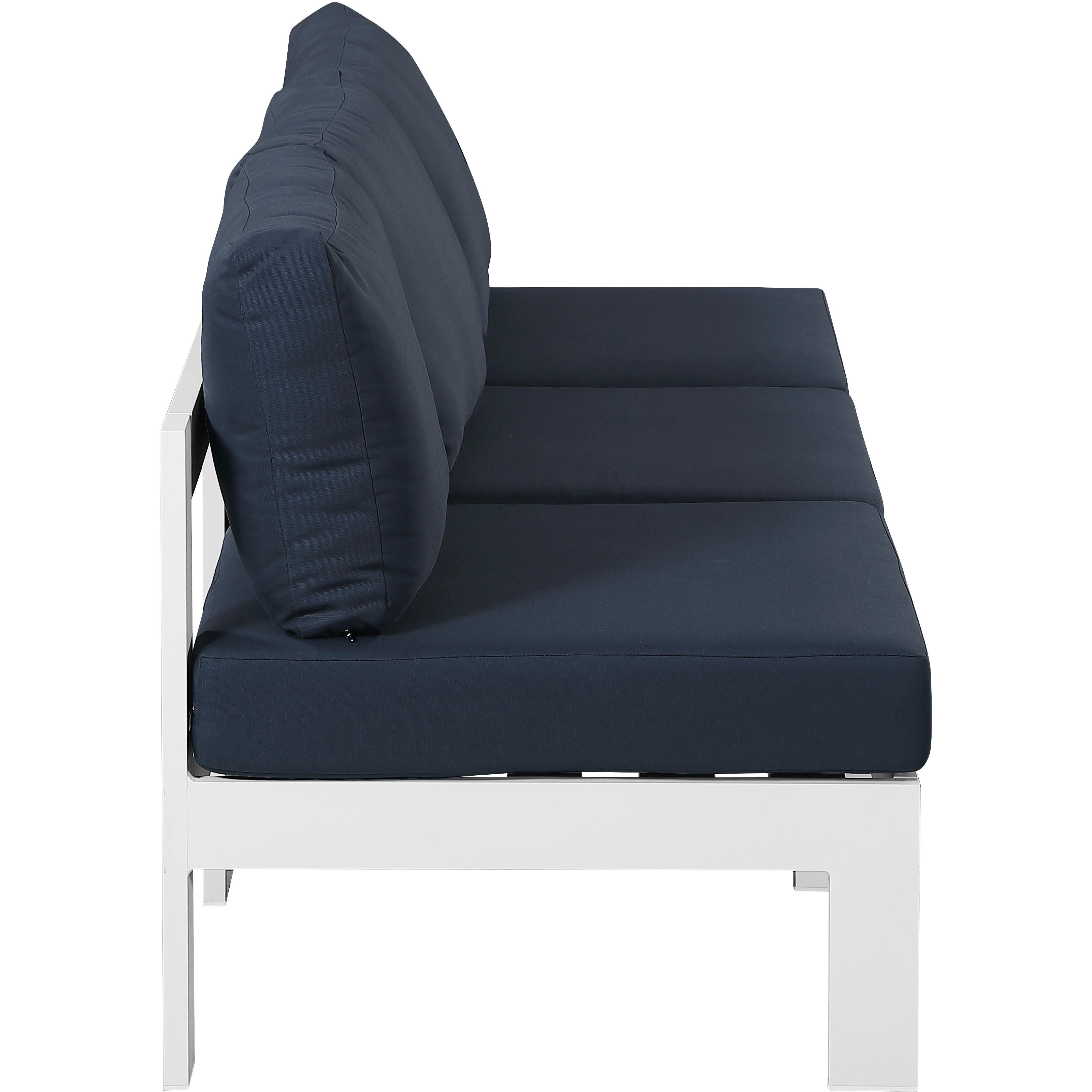 Meridian Nizuc Navy Water Resistant Fabric Outdoor Patio Modular Sofa