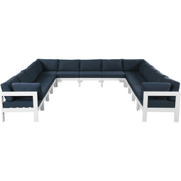 Meridian Nizuc Navy Water Resistant Fabric Outdoor Patio Modular Sectional