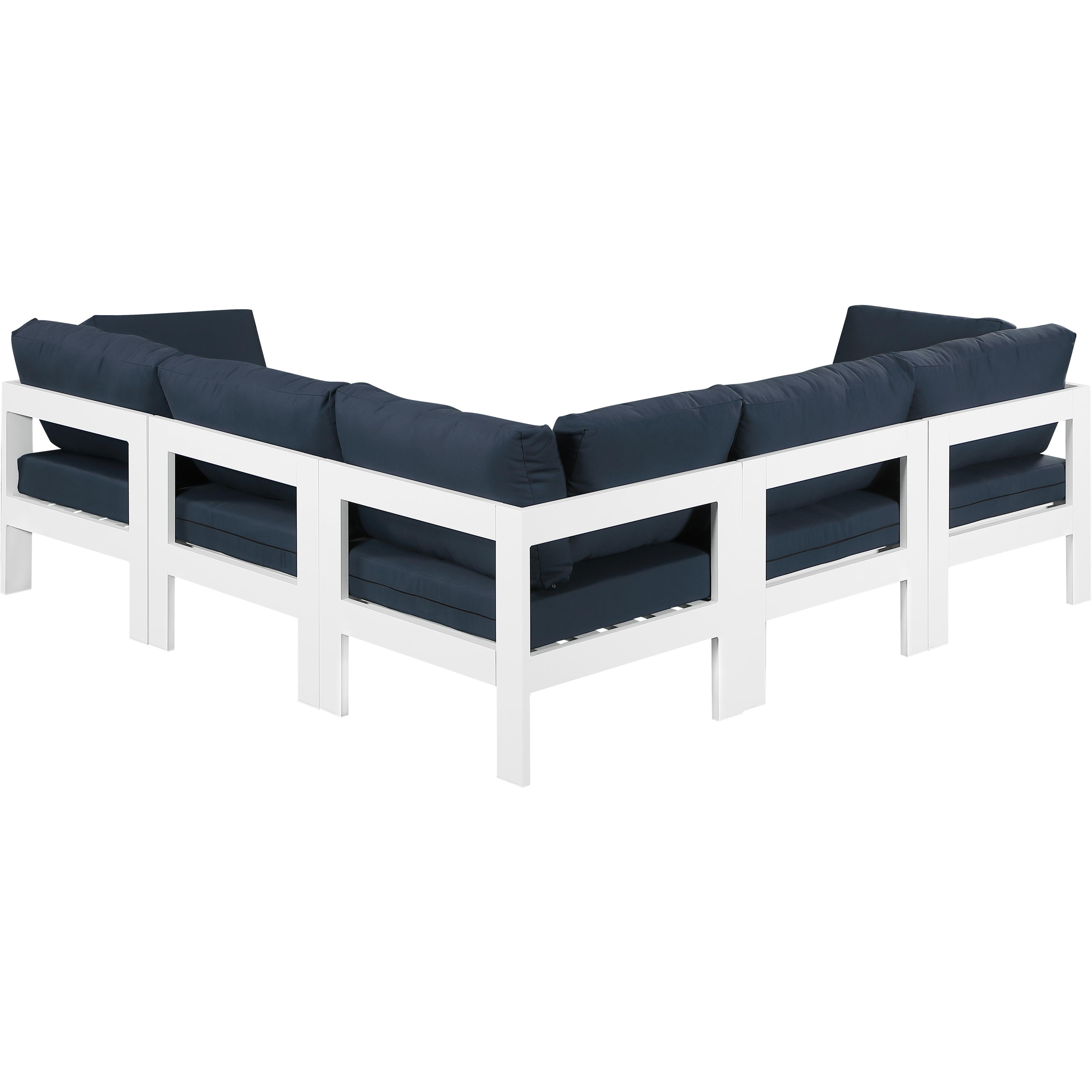 Meridian Nizuc Navy Water Resistant Fabric Outdoor Patio Modular Sectional