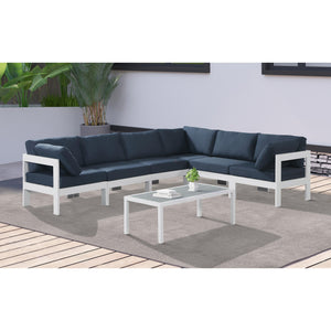 Meridian Nizuc Navy Water Resistant Fabric Outdoor Patio Modular Sectional