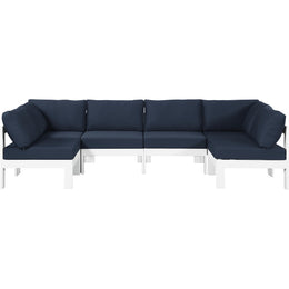 Meridian Nizuc Navy Water Resistant Fabric Outdoor Patio Modular Sectional