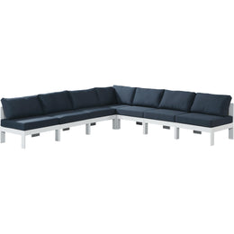 Meridian Nizuc Navy Water Resistant Fabric Outdoor Patio Modular Sectional
