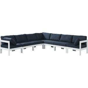 Meridian Nizuc Navy Water Resistant Fabric Outdoor Patio Modular Sectional