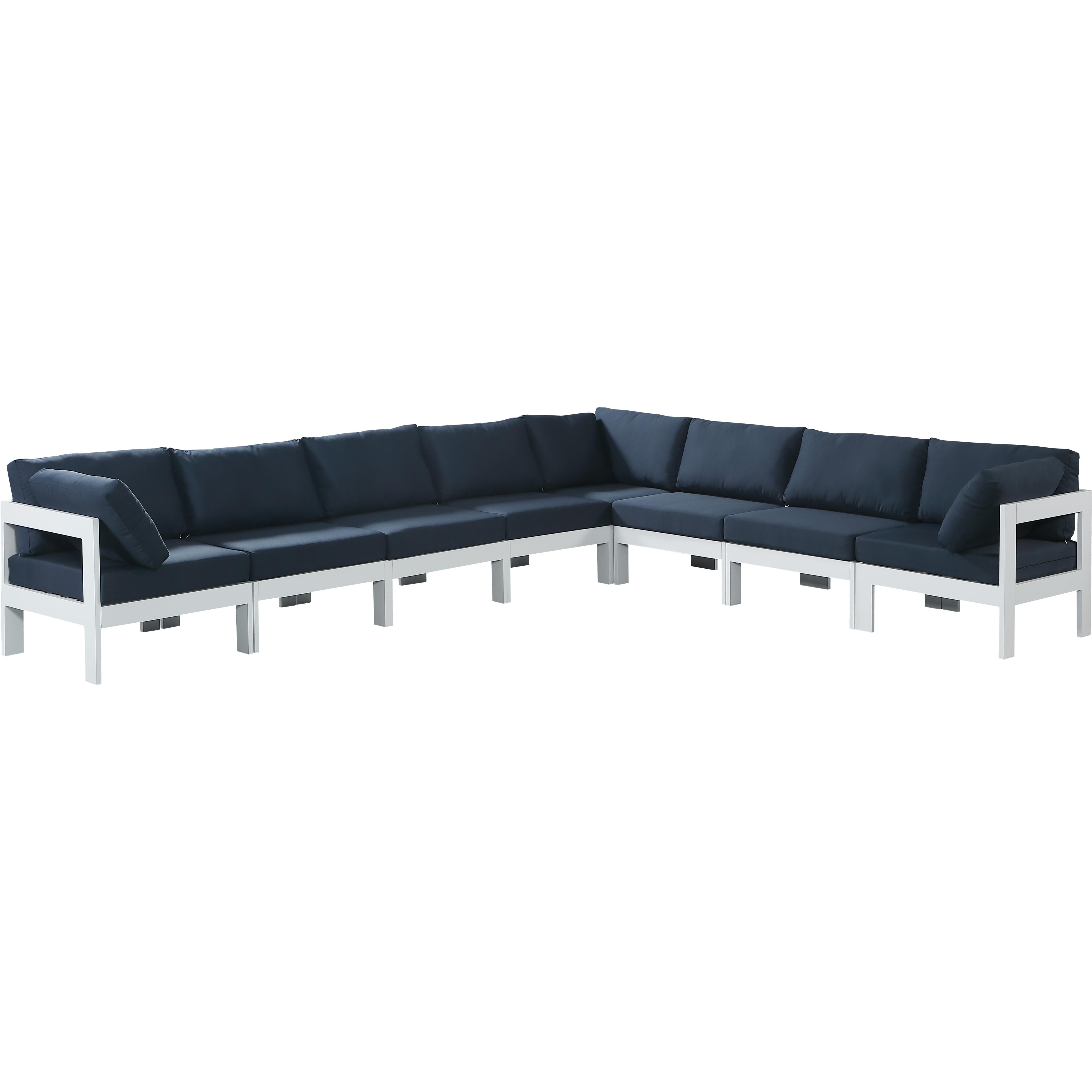 Meridian Nizuc Navy Water Resistant Fabric Outdoor Patio Modular Sectional