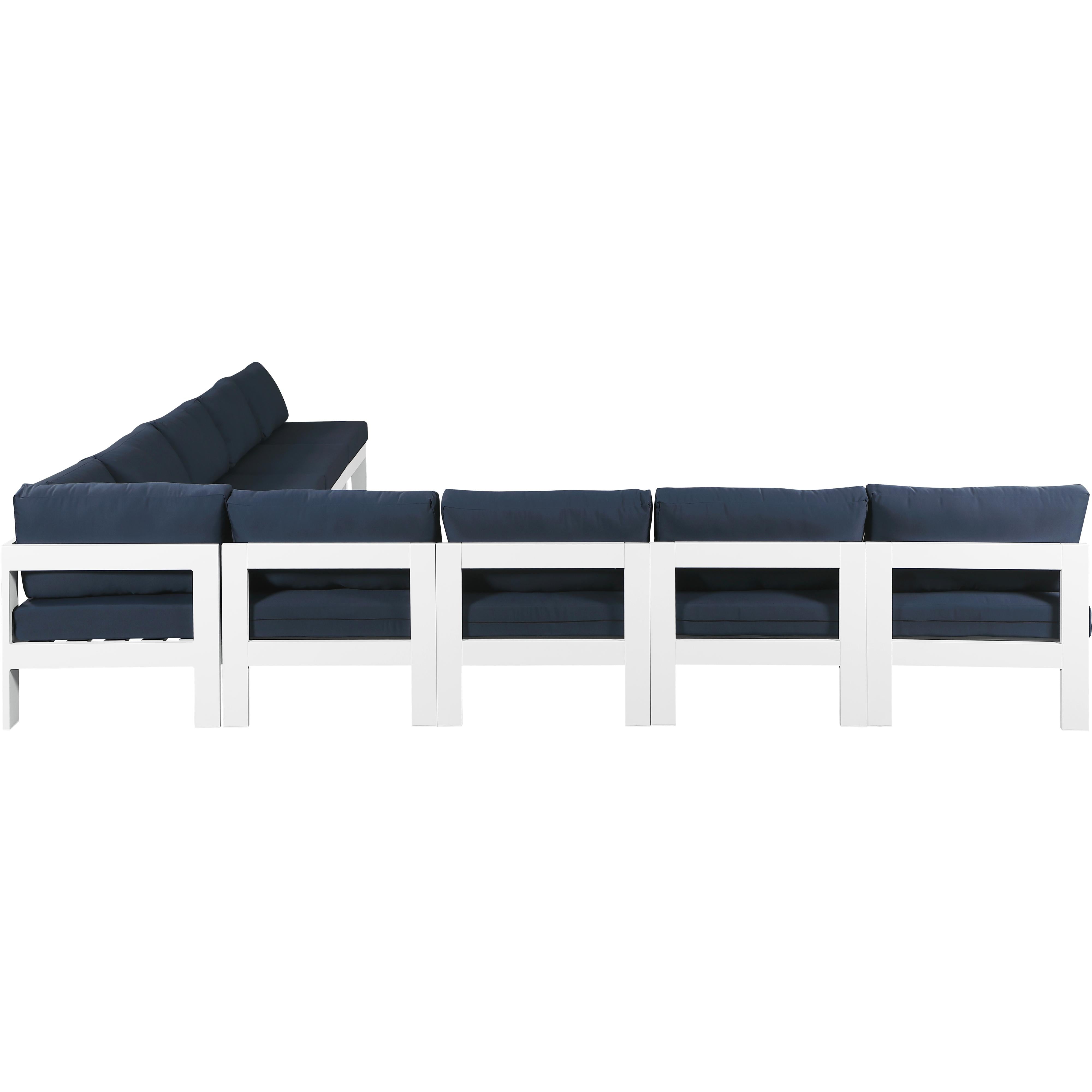 Meridian Nizuc Navy Water Resistant Fabric Outdoor Patio Modular Sectional