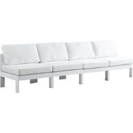 Meridian Nizuc White Water Resistant Fabric Outdoor Patio Modular Sofa