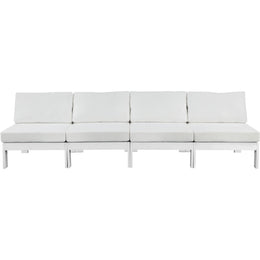 Meridian Nizuc White Water Resistant Fabric Outdoor Patio Modular Sofa