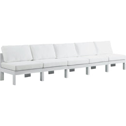 Meridian Nizuc White Water Resistant Fabric Outdoor Patio Modular Sofa