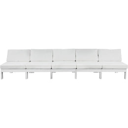 Meridian Nizuc White Water Resistant Fabric Outdoor Patio Modular Sofa