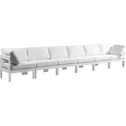 Meridian Nizuc White Water Resistant Fabric Outdoor Patio Modular Sofa