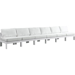 Meridian Nizuc White Water Resistant Fabric Outdoor Patio Modular Sofa