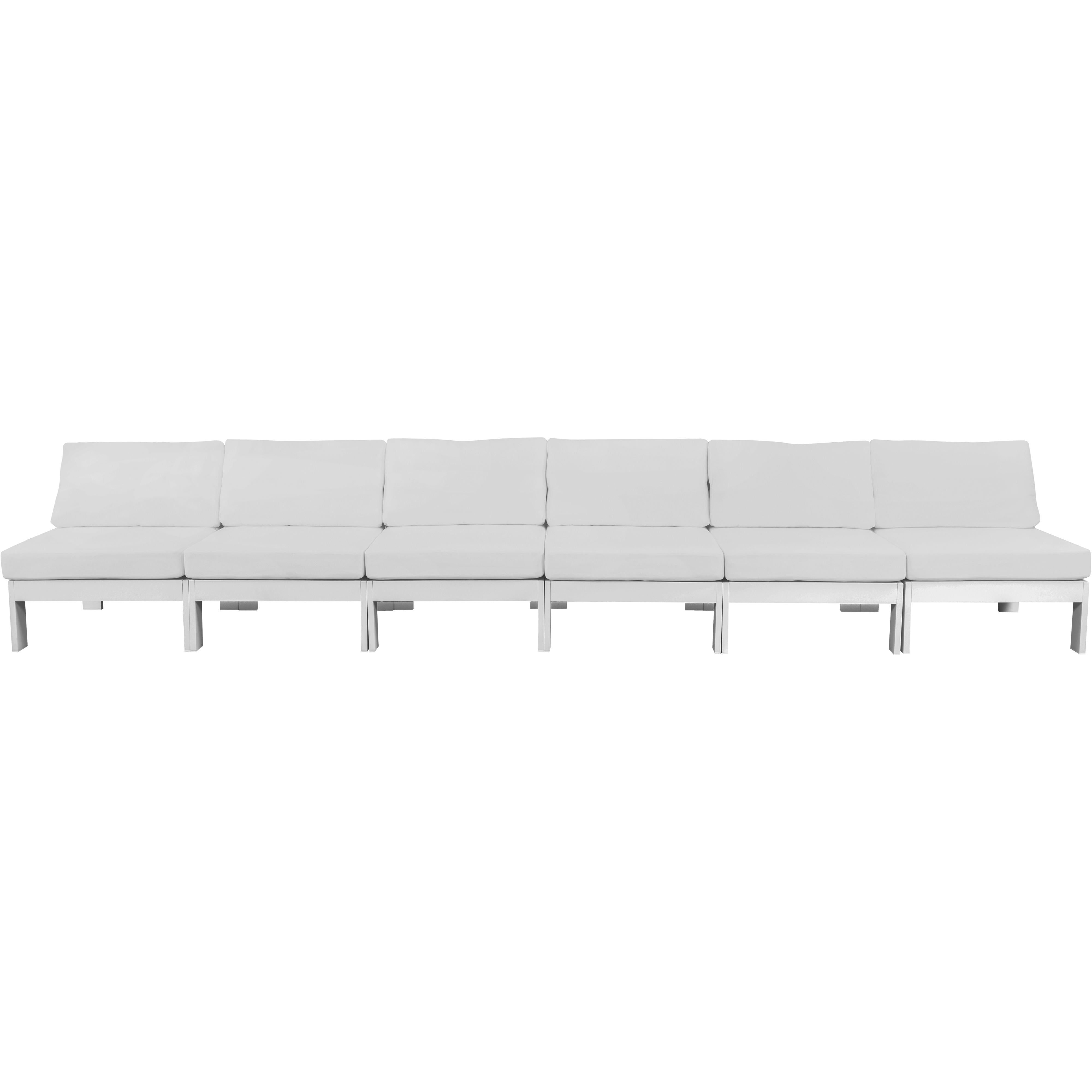 Meridian Nizuc White Water Resistant Fabric Outdoor Patio Modular Sofa