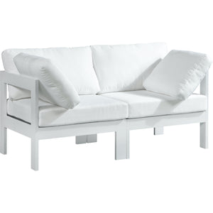 Meridian Nizuc White Water Resistant Fabric Outdoor Patio Modular Sofa