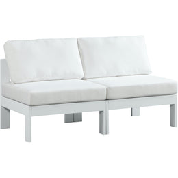 Meridian Nizuc White Water Resistant Fabric Outdoor Patio Modular Sofa