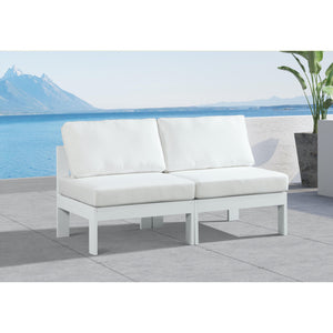 Meridian Nizuc White Water Resistant Fabric Outdoor Patio Modular Sofa