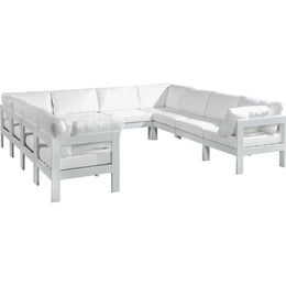 Meridian Nizuc White Water Resistant Fabric Outdoor Patio Modular Sectional