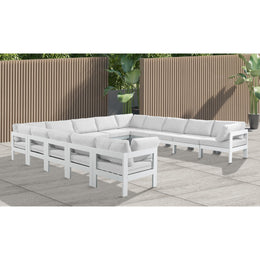 Meridian Nizuc White Water Resistant Fabric Outdoor Patio Modular Sectional