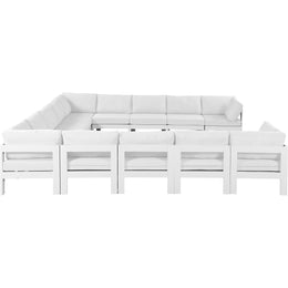 Meridian Nizuc White Water Resistant Fabric Outdoor Patio Modular Sectional