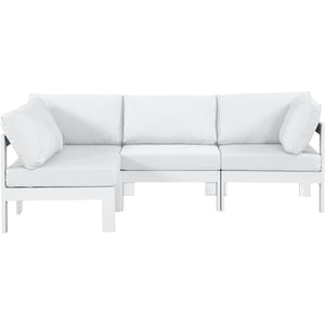 Meridian Nizuc White Water Resistant Fabric Outdoor Patio Modular Sectional