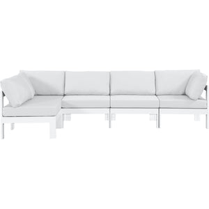 Meridian Nizuc White Water Resistant Fabric Outdoor Patio Modular Sectional