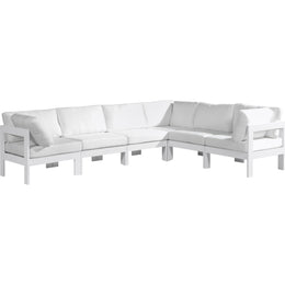 Meridian Nizuc White Water Resistant Fabric Outdoor Patio Modular Sectional