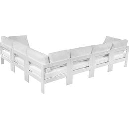 Meridian Nizuc White Water Resistant Fabric Outdoor Patio Modular Sectional