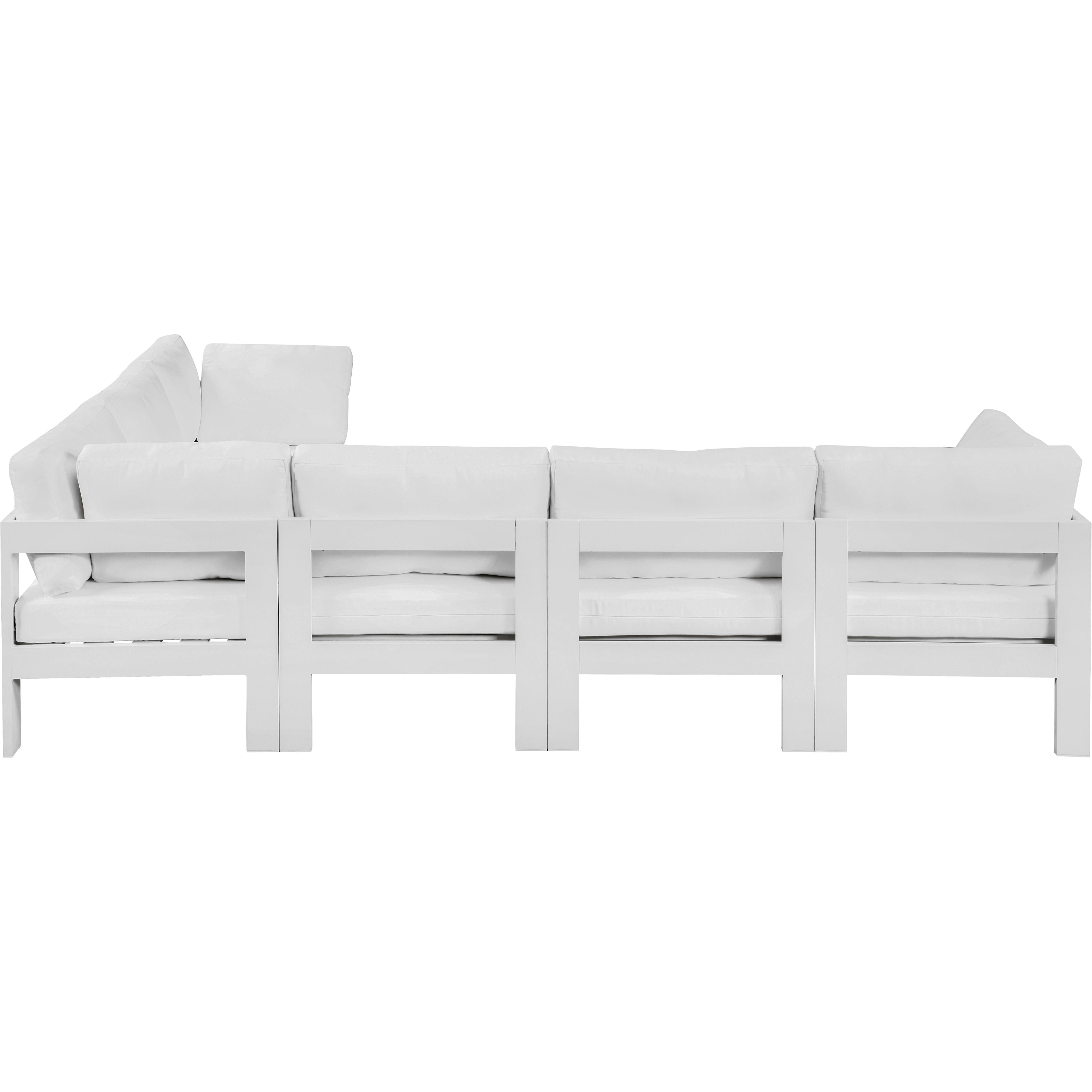 Meridian Nizuc White Water Resistant Fabric Outdoor Patio Modular Sectional