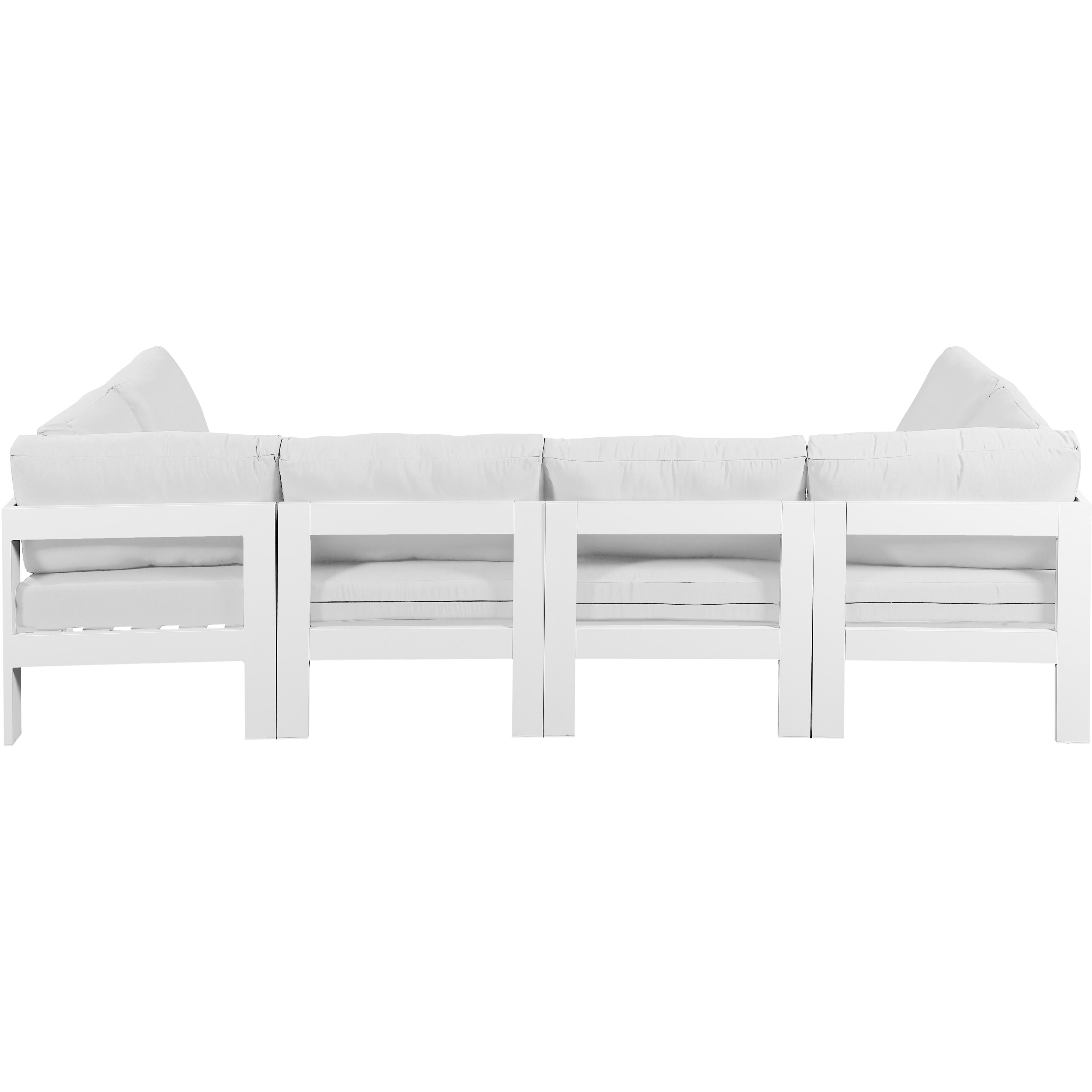 Meridian Nizuc White Water Resistant Fabric Outdoor Patio Modular Sectional