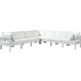 Meridian Nizuc White Water Resistant Fabric Outdoor Patio Modular Sectional