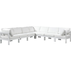 Meridian Nizuc White Water Resistant Fabric Outdoor Patio Modular Sectional