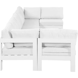 Meridian Nizuc White Water Resistant Fabric Outdoor Patio Modular Sectional