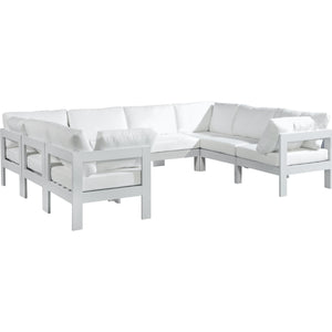 Meridian Nizuc White Water Resistant Fabric Outdoor Patio Modular Sectional