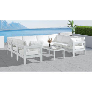 Meridian Nizuc White Water Resistant Fabric Outdoor Patio Modular Sectional