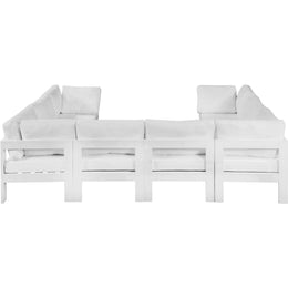 Meridian Nizuc White Water Resistant Fabric Outdoor Patio Modular Sectional