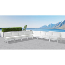 Meridian Nizuc White Water Resistant Fabric Outdoor Patio Modular Sectional