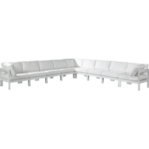 Meridian Nizuc White Water Resistant Fabric Outdoor Patio Modular Sectional
