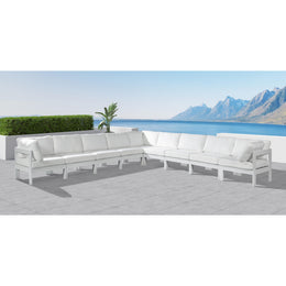 Meridian Nizuc White Water Resistant Fabric Outdoor Patio Modular Sectional