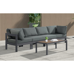 Meridian Nizuc Grey Water Resistant Fabric Outdoor Patio Modular Sofa