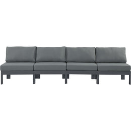 Meridian Nizuc Grey Water Resistant Fabric Outdoor Patio Modular Sofa