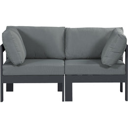 Meridian Nizuc Grey Water Resistant Fabric Outdoor Patio Modular Sofa