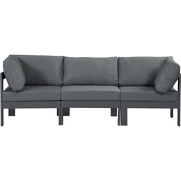 Meridian Nizuc Grey Water Resistant Fabric Outdoor Patio Modular Sofa