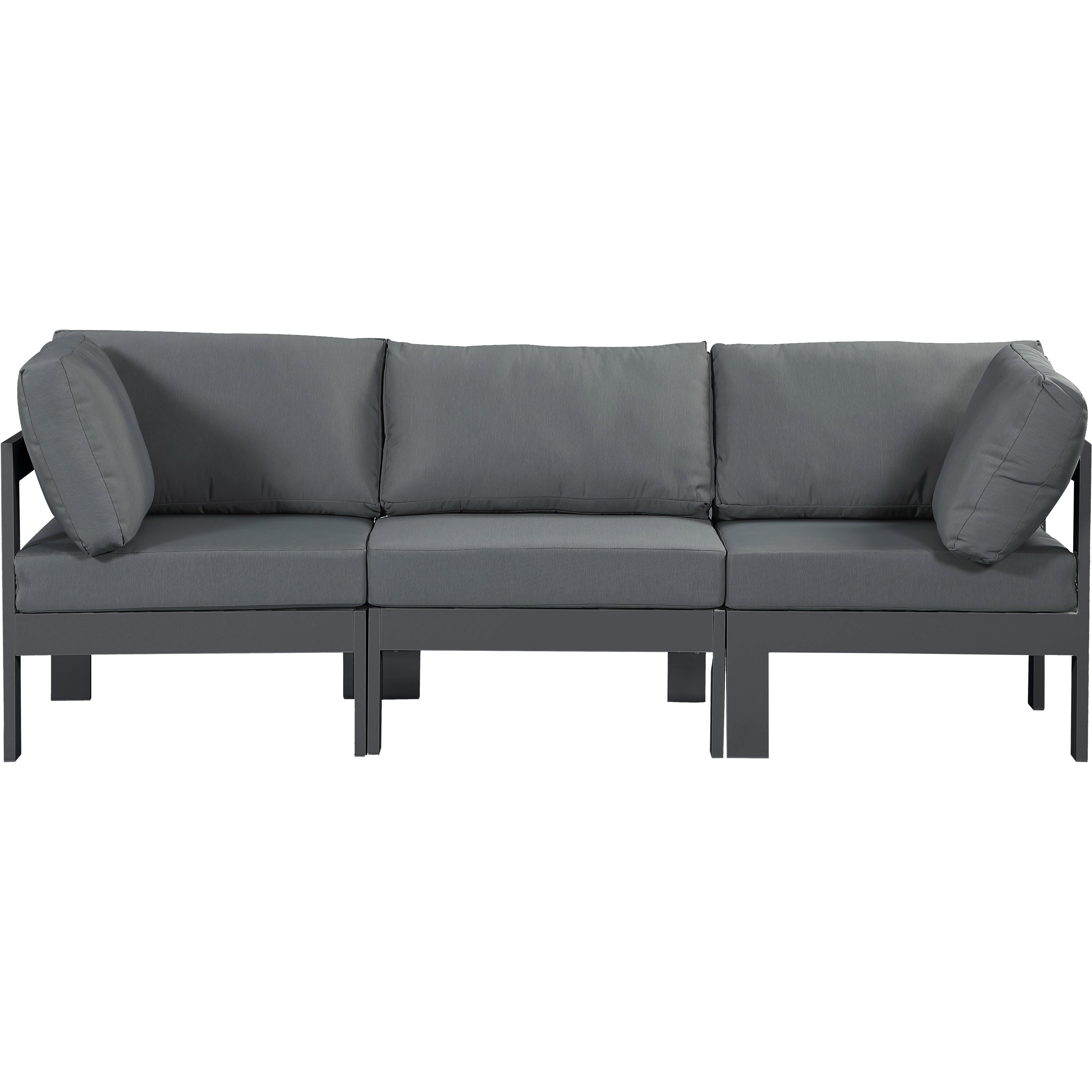 Meridian Nizuc Grey Water Resistant Fabric Outdoor Patio Modular Sofa