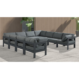 Meridian Nizuc Grey Water Resistant Fabric Outdoor Patio Modular Sectional