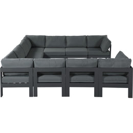 Meridian Nizuc Grey Water Resistant Fabric Outdoor Patio Modular Sectional