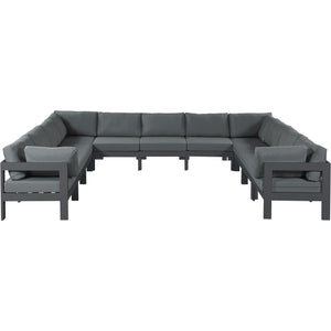Meridian Nizuc Grey Water Resistant Fabric Outdoor Patio Modular Sectional