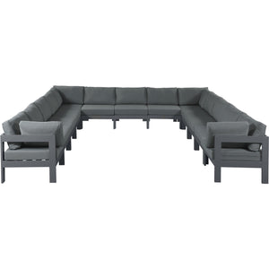 Meridian Nizuc Grey Water Resistant Fabric Outdoor Patio Modular Sectional