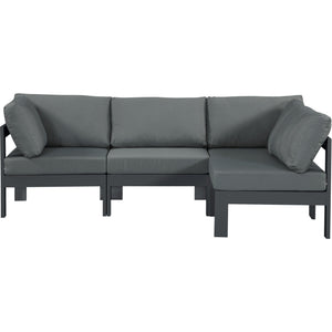 Meridian Nizuc Grey Water Resistant Fabric Outdoor Patio Modular Sectional