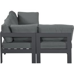 Meridian Nizuc Grey Water Resistant Fabric Outdoor Patio Modular Sectional